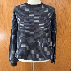 Men’s XL Segreto Italy Sweater Blues, Browns & Grays 100% Pure New Wool Merino